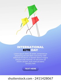 International kite day celebration. World kite day template.