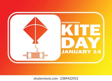 International Kite Day. Vector illustration. January 14. Suitable for greeting card, poster and banner