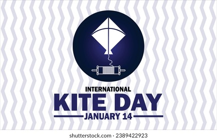 International Kite Day Vector illustration. January 14. Suitable for greeting card, poster and banner.