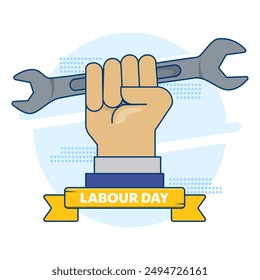 International Labor Day concept. Happy Labor or International Labor Day with workers. Labor Day and May Day celebrations. Perfect for Greeting Cards, Invitation Cards, Posters, Banners, etc.