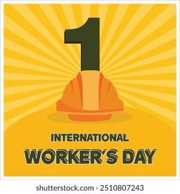 International Labor Day. Creative labor day. world labor day concept and safety helmet. flat vector modern illustration 