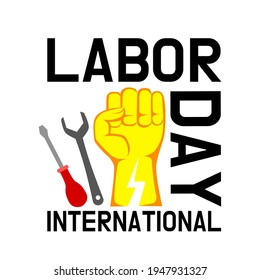 international labor day greeting designs. hand illustration design and tools. designs for templates.