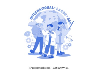 International Labor Day Illustration concept on white background