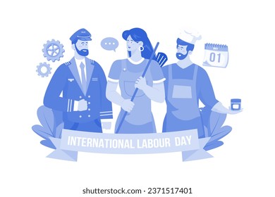 International Labor Day Illustration concept on white background