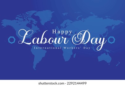 International Labor Day. Labour day. May 1st Vector Poster. Happy Labour Day 2023  Labour Day with world map , 