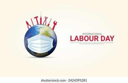 International Labor Day. Labor day. May 1st labor day. 3D illustration