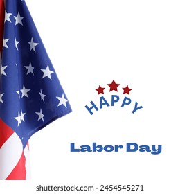 International Labor Day, May 1st. labor day Usa vertical poster, background or flyer  isolated on usa flag layout and greeting text