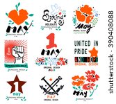 International labor day on 1 may the label. Spring logo. May 1, labor Day logo symbol