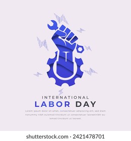 International Labor Day Paper cut style Vector Design Illustration for Background, Poster, Banner, Advertising, Greeting Card
