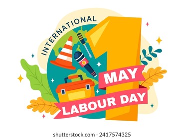 International Labor Day Vector Illustration on 1 May with Different Professions and Thank You to All Workers for Your Hard Work in Flat Background