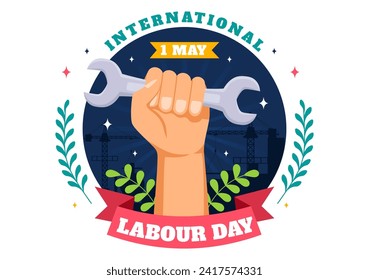International Labor Day Vector Illustration on 1 May with Different Professions and Thank You to All Workers for Your Hard Work in Flat Background