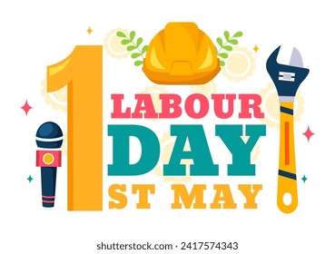 International Labor Day Vector Illustration on 1 May with Different Professions and Thank You to All Workers for Your Hard Work in Flat Background