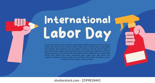 international Labor day. Vector illustration. Design For Banner, Flyer.