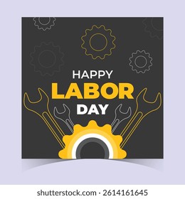 International Labor Day Web Banner Poster Template. Celebrate Labour Day, May 1st, with a Bold Abstract Design Honoring Workers, Dedication, and Hard Work