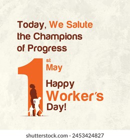 International Labor Day, Workers Day Social media post vector design template. 1st May