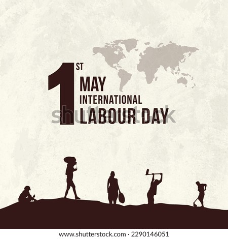 International Labour Day 1st May,  
A Group of People in different Construction workers, Labor day, World Labor Vector Templates, Social Media Post