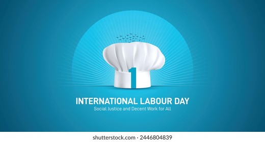 International Labour Day Creative concept 2024 vector illustration. May day concept. Social Justice and Decent Work for All. worker's day creative. world labour day social media post, banner, poster.