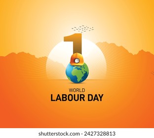 International Labour day creative. Labor day concept. Coal Miner labor creative. may day 2024 creative concept vector illustration. world workers day social media post, banner, greetings card etc. 