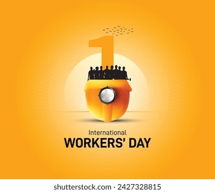 International Labour day creative. Labor day concept. Coal Miner labor creative. may day creative concept vector illustration. world workers day 2024 social media post, banner, greetings card etc. 