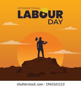 International Labour Day Illustration Background Template. May day vector background.