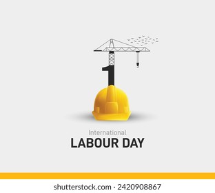 International Labour day. Labor day creative. may day creative concept. world labour day concept vector illustration. safety helmet vector. 1st may creative. 