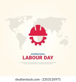 International Labour Day with Logo Helmet and gear concept on isolated background. Vector Illustration