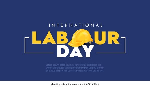 International labour Day May 1 Banner With Safety Helmet Illustration Concept