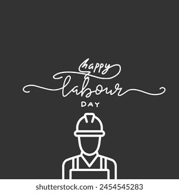 International Labour Day, May 1st. Minimalist Vector illustration of Labour Day social media feed template