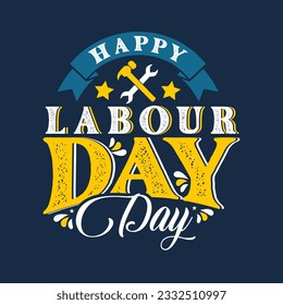 International Labour Day Mon, 4 September typography concept on isolated background