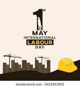 International Labour Day Real Estate Creative concept Vector Post. May 1st