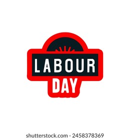 international labour day sticker tshirt label vector illustration template design