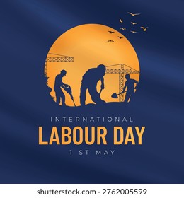 International labour day template image. Social media design and working workers 1 st may.