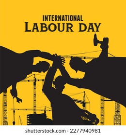 Afiche del Vector del Día Internacional del Trabajo. 