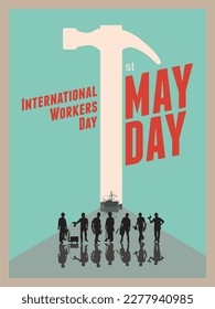Afiche del Vector del Día Internacional del Trabajo. 