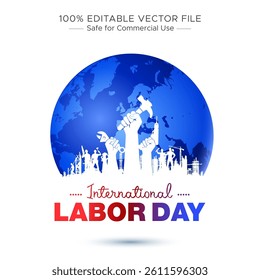 International Labour Day or Workers Day 1st May Celebration Background.