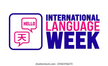 International Language Week background, banner or poster design template. observed every year in December. Holiday concept. Use to any Template, card, poster, placard, template.