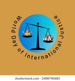 international law day slogan, typography graphic design, vector illustration with yellow background