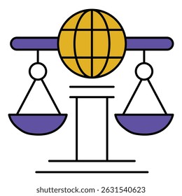 International Law and Global Justice vector Icon design