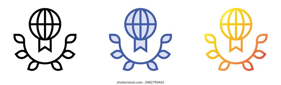 international law icon. Linear, Blue Fill and Gradient Style Design Isolated On White Background