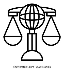 Internationales Recht Symbol, Vektorbild. Kann auch für Web-Apps, mobile Apps und Printmedien verwendet werden.