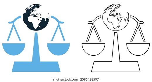 International law icon vector, legal, global and governance pictogram symbol ui and ux design, glyphs and stroke line