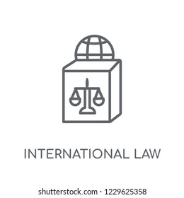 International law linear icon. Modern outline International law logo concept on white background from law and justice collection. Suitable for use on web apps, mobile apps and print media.