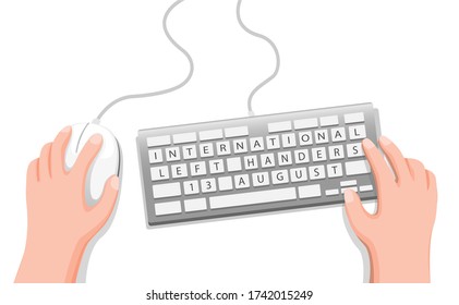 International Left Handers Day Celebration Hand Stock Vector (Royalty ...