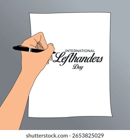 Día Internacional de los Zurdos. 13 de agosto. Concepto de Festiva. Plantilla de fondo con Anuncio, póster y tarjeta. Ilustración vectorial.