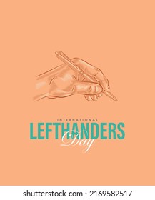 International lefthanders  day creative concept with illustration.