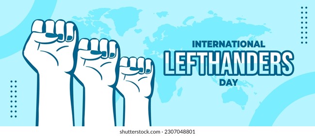 International Lefthanders Day on 13 August Banner Background. Horizontal Banner Template Design. Vector Illustration