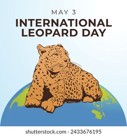 International Leopard Day vector design template good for celebration usage. leopard vector design template. vector eps 10. flat design. 