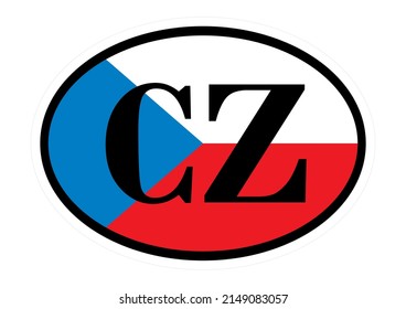 International license plate, flag of Czech republic, label for car, vector icon