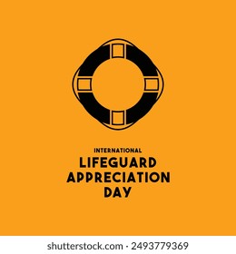 International Lifeguard Appreciation Day. Orange background. Eps 10.