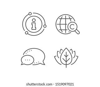 International Ð¡opyright line icon. Chat bubble, info sign elements. Copywriting sign. World symbol. Linear international Ð¡opyright outline icon. Information bubble. Vector